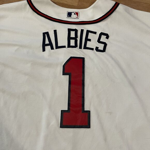 Majestic Cool Base Ozzie Albies #1 Atlanta Braves Men's Size 4XL Jersey MLB - Picture 3 of 12